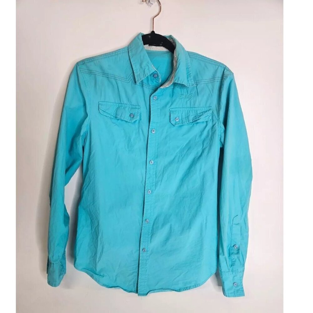 Dolce & Gabbana Y2k Designer Button Down Blouse Long Sleeve Women's M Blue